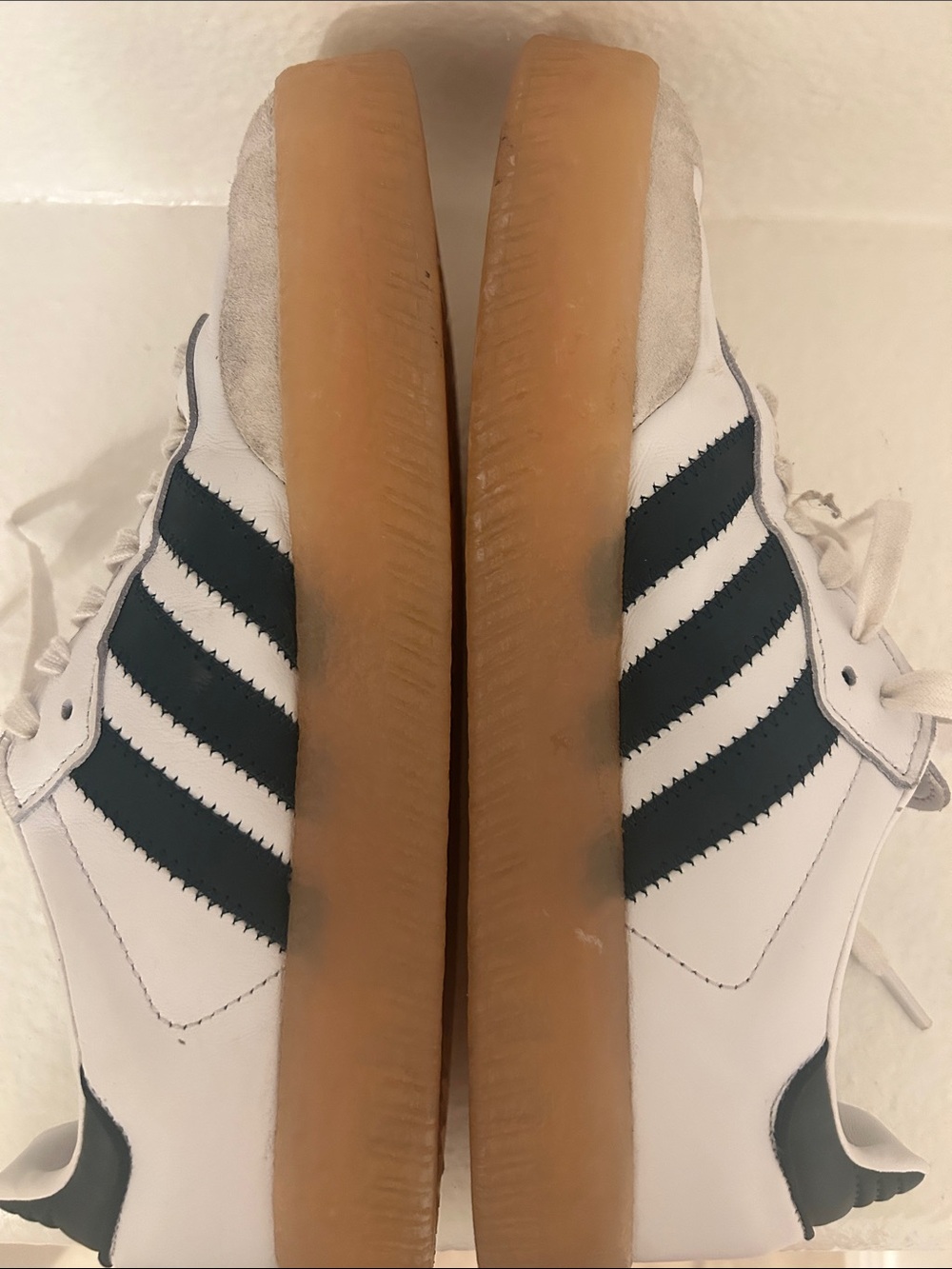 Trending Adidas Samba Platform Sneakers with Hunter Green Stripes and Gum Sole - Picture 5 of 6